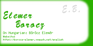 elemer borocz business card